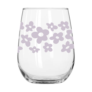 Flower Stemless Wine Glass
