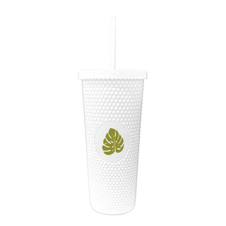 Jungle Leaves 24oz Studded Plastic Tumbler