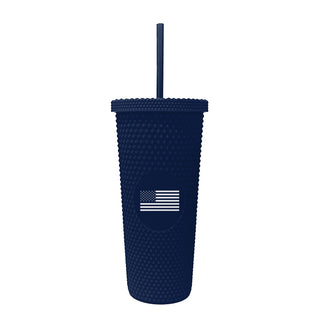 American Flag 24oz Studded Plastic Tumbler - Navy